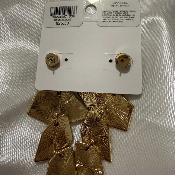 Chico's Gold Geometric Earrings - Picture 2 of 2